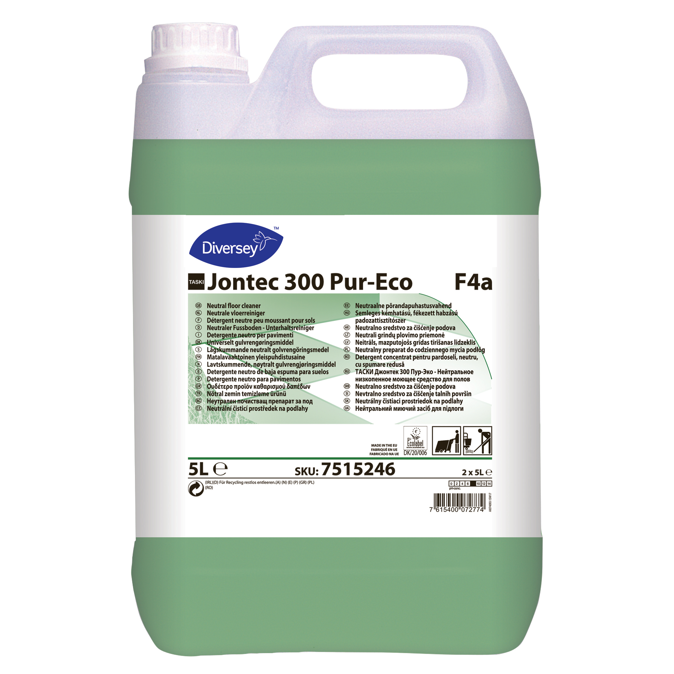 DETERGENTE NEUTRO BAJA ESPUMA JONTEC 300 PUR-ECO F4A GFA 5L