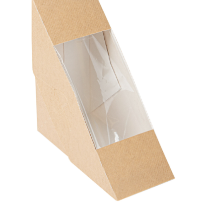 ENVASE SANDWICH TRIANGULAR SIMPLE NATURAL THE PACK CARTÓN ONDULADO 12.4X12.4X5.5CM CJ 500UD