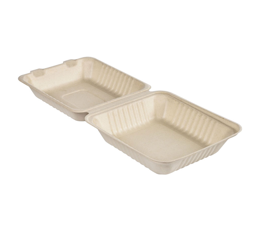 CAJA COMIDA COMPLETA CLAMSHELL 1 COMP. 1000 ML 223X200X50MM BAGAZO BLANCO, CJ 150 UD