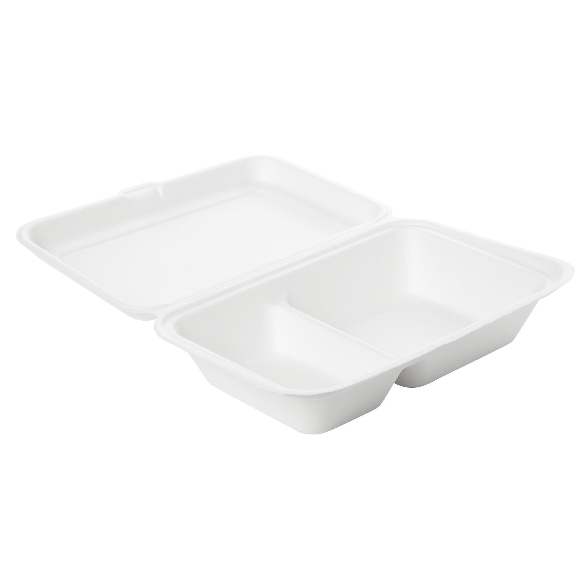 CAJA COMIDA COMPLETA 2 COMP. BAGAZO BLANCO 470/300ML 241X163X65MM CJ 250UD