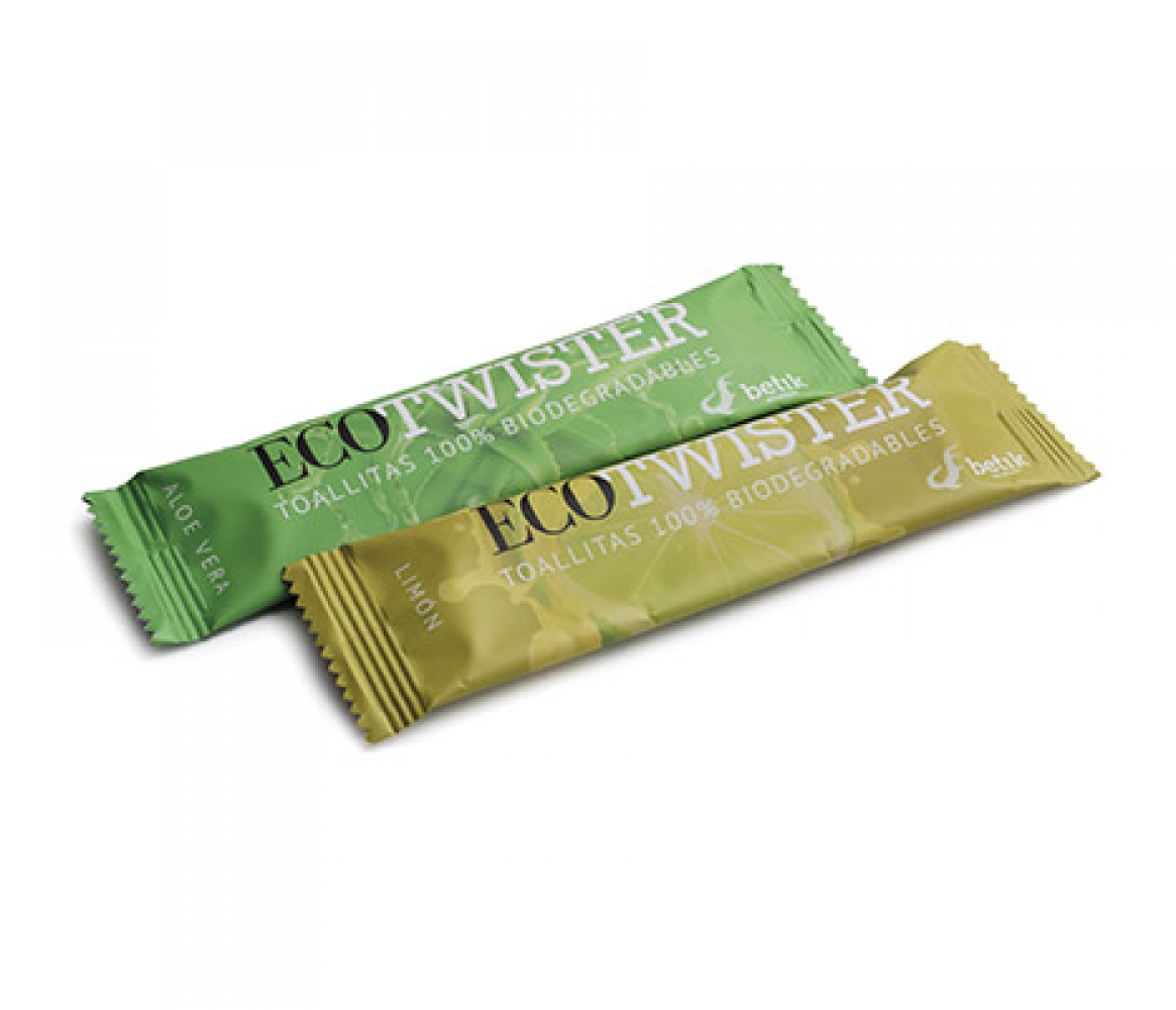 TOALLITAS REFRESCANTES TNT ECOTWISTER ALOE VERA BIODEGRADABLES PQ 200UD