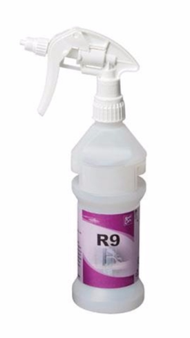BOTELLA RELLENABLE R9 PUR ECO CON PULVERIZADOR DQFM 0,75L CJ 6UD