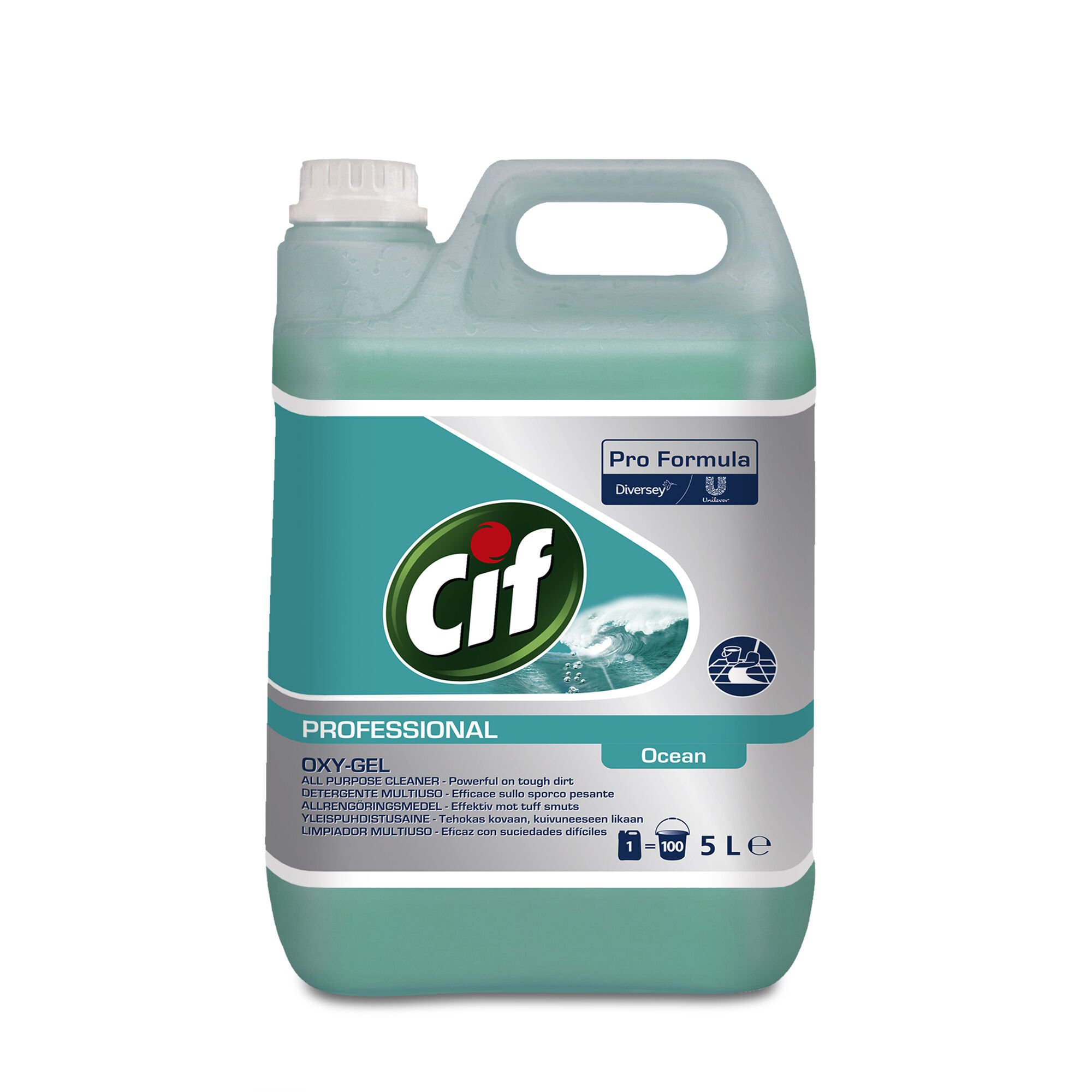 DETERGENTE SUELOS Y SUPERFICIES LAVABLES CIF PROF. OXY-GEL OCEAN GFA 5L