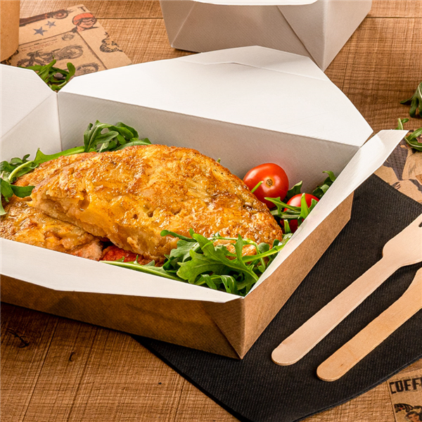 CAJA AMERICANA CARTON NATURAL 1470ML 21X15X4,5CM CJ 300UD