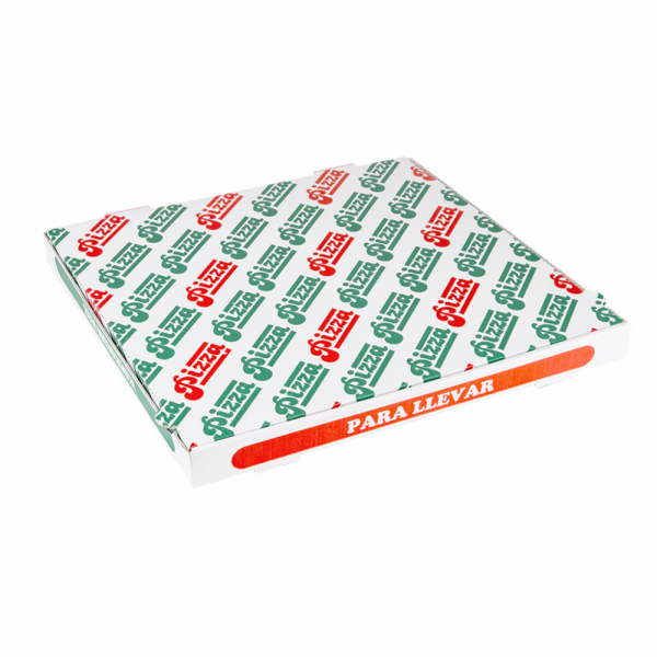 CAJA PIZZA BLANCA DECORADA 40X40X3,5CM CJ 100UD